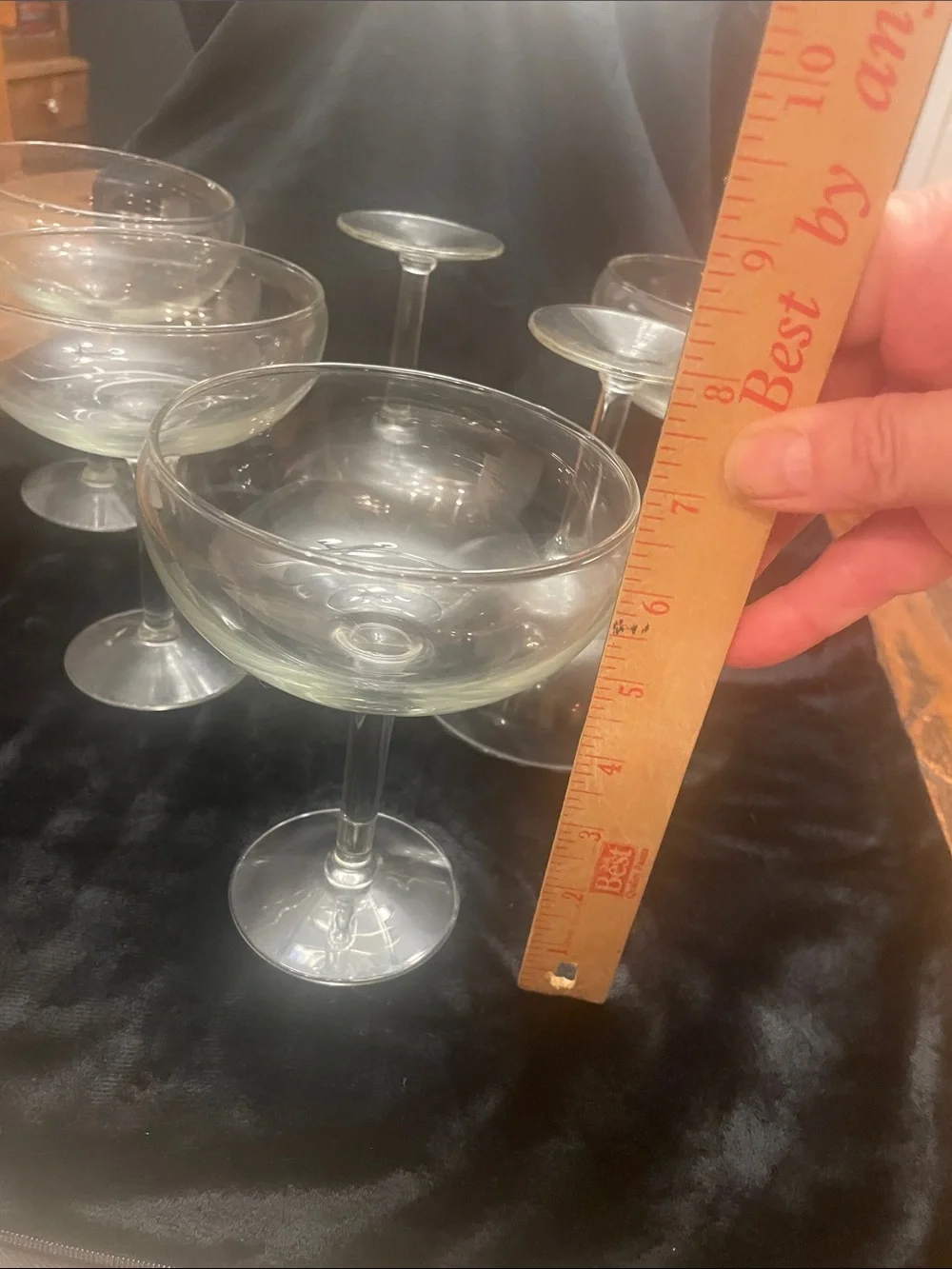 Clear Coupe Glasses Set - Elegant Clear Glass Coupes (Set of 6)
